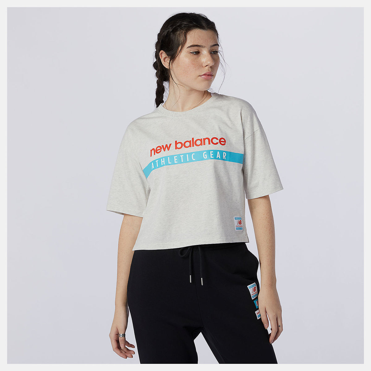 NB Essentials Field Day Boxy Tee | New Balance Clothing Sea Salt Heather - Women