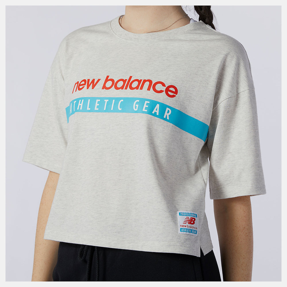 NB Essentials Field Day Boxy Tee | New Balance Clothing Sea Salt Heather - Women