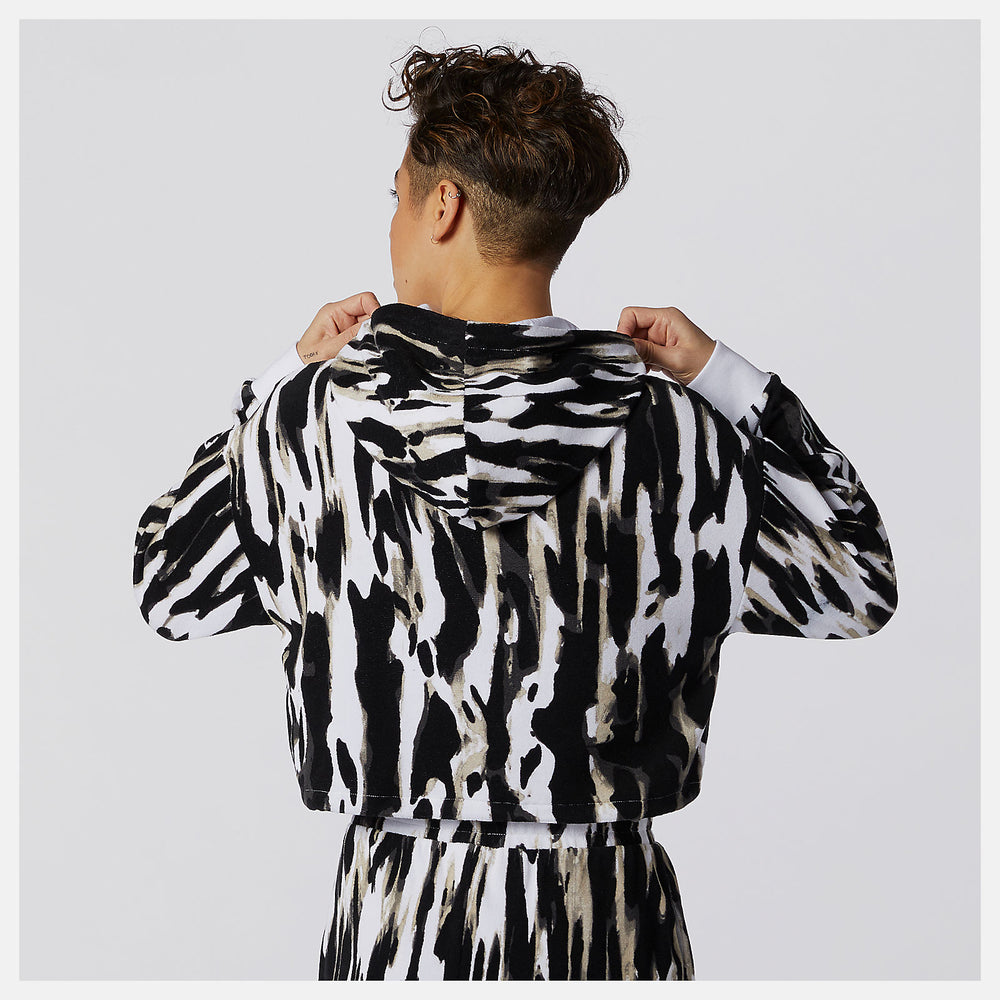 NB Athletics Collide Printed Terry Hoodie | New Balance Clothing White Print - Women