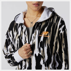 NB Athletics Collide Printed Terry Hoodie | New Balance Clothing White Print - Women