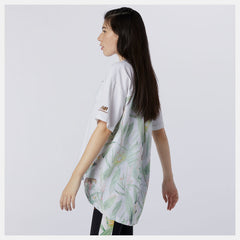 NB Essentials Botanical Knit Woven Mix Tee | New Balance Clothing White - Women