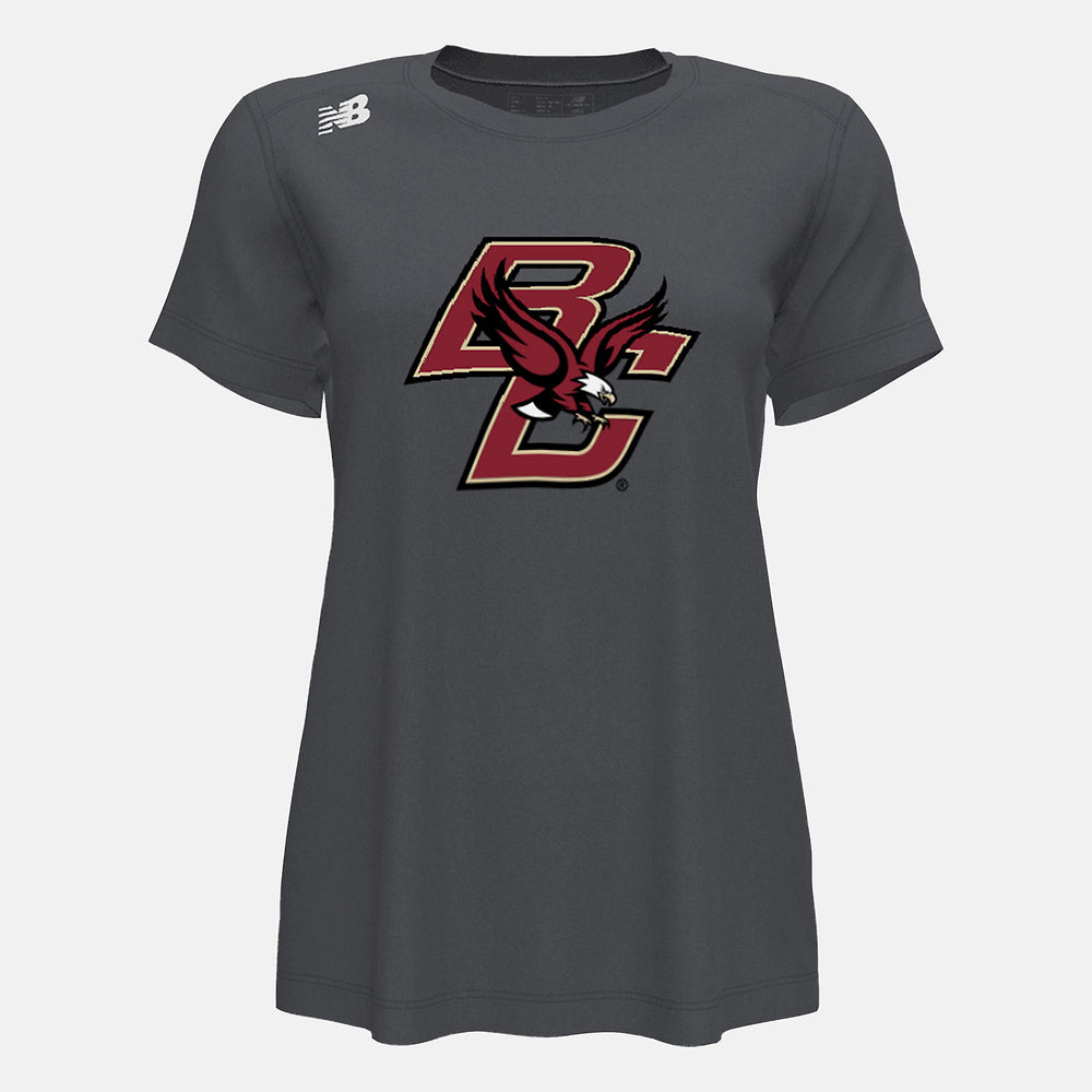 NB Short Sleeve Tech Tee(Boston College) | New Balance Clothing Dark Heather - Women