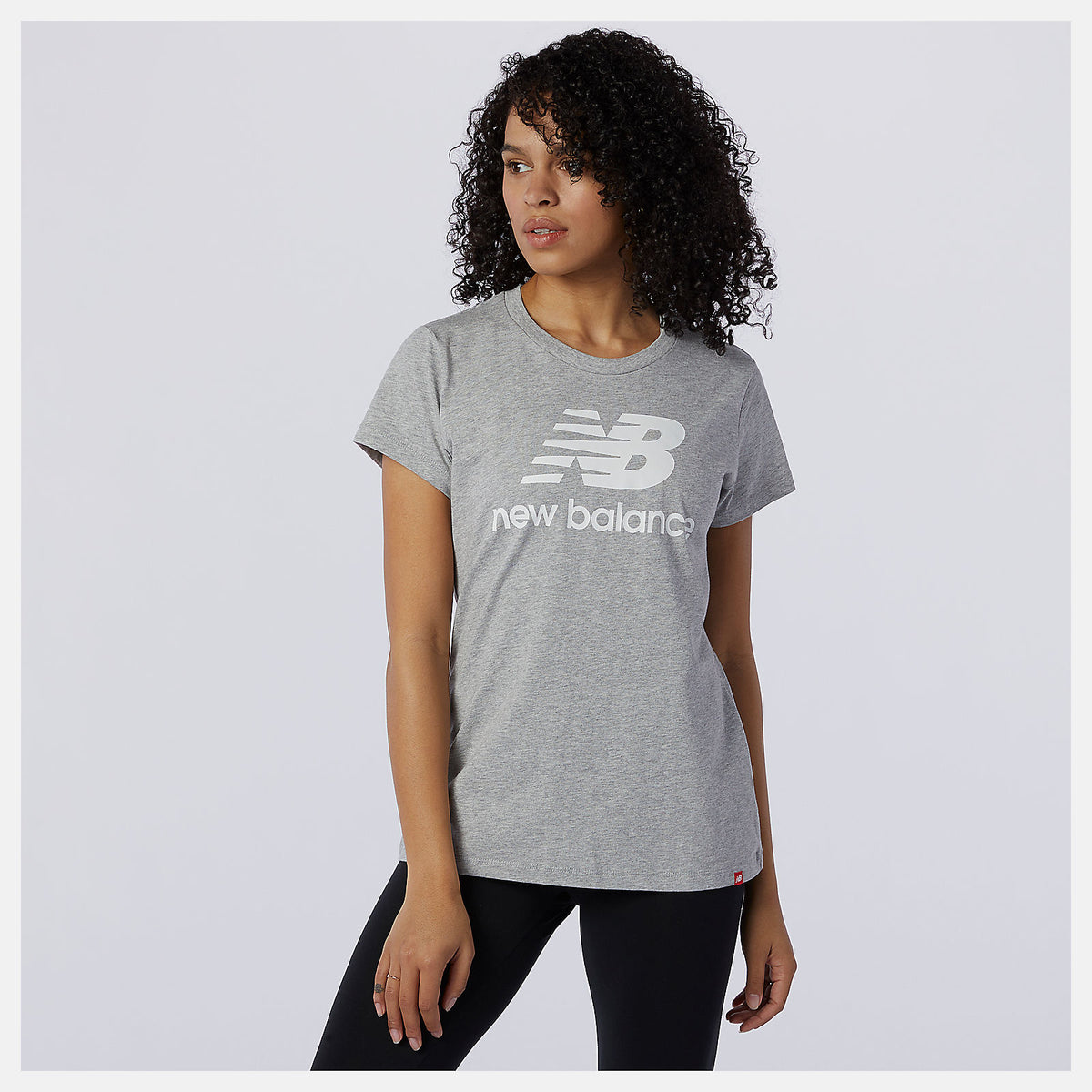 Essentials Stacked Logo Tee | New Balance Clothing Athletic Grey - Women