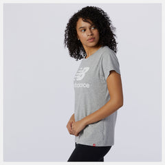 Essentials Stacked Logo Tee | New Balance Clothing Athletic Grey - Women