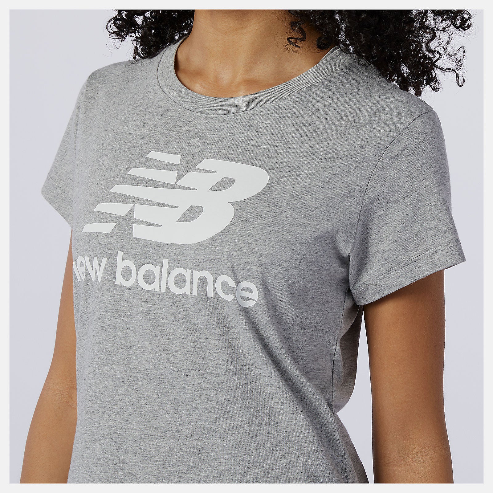 Essentials Stacked Logo Tee | New Balance Clothing Athletic Grey - Women