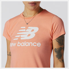 Essentials Stacked Logo Tee | New Balance Clothing Paradise Pink - Women