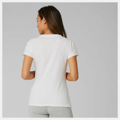 Essentials Stacked Logo Tee | New Balance Clothing White/Black - Women